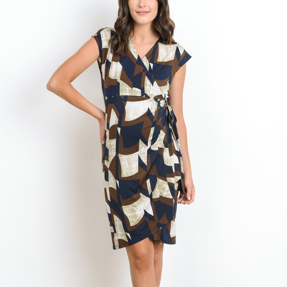 <CMD1537D> Adjustable Tie Wrap Maternity Dress